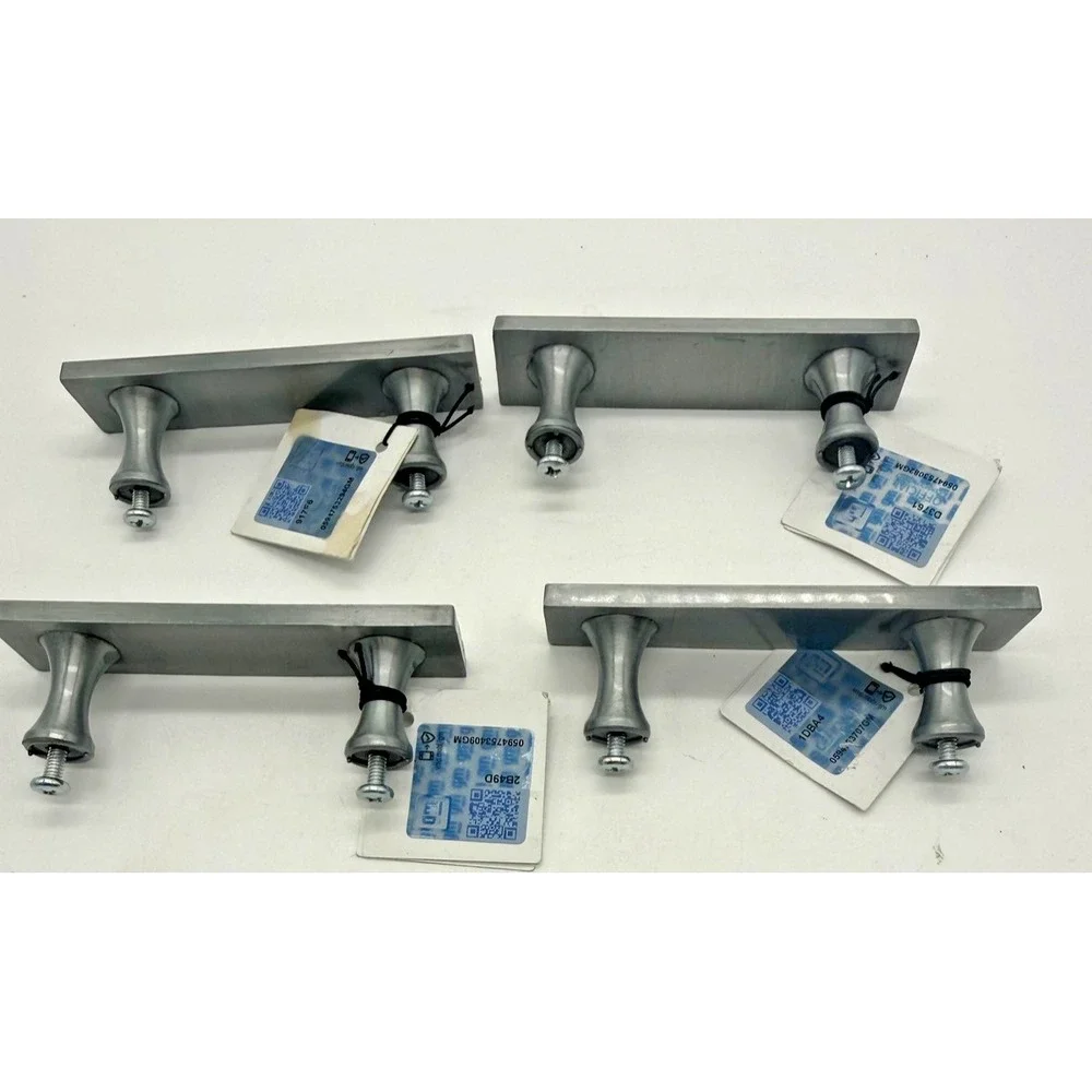 Chevrolet Drawer Pull Handles Silver‎ 5in Satin Zinc Cabinet Set of 4